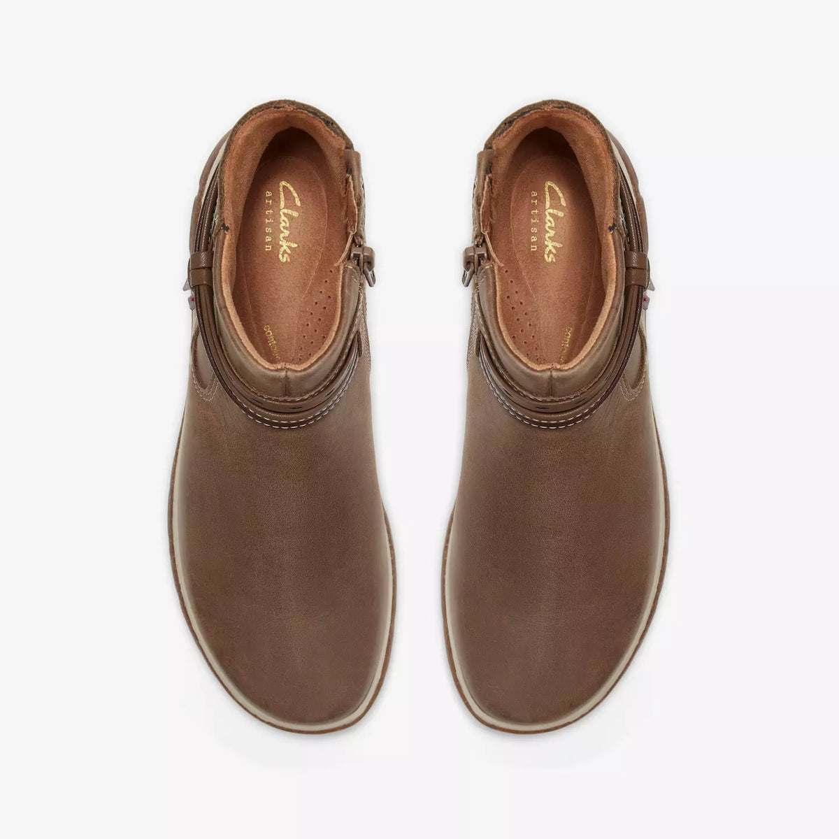 Clarks Women's Orlene Roam Side Zip Boot in Walnut
