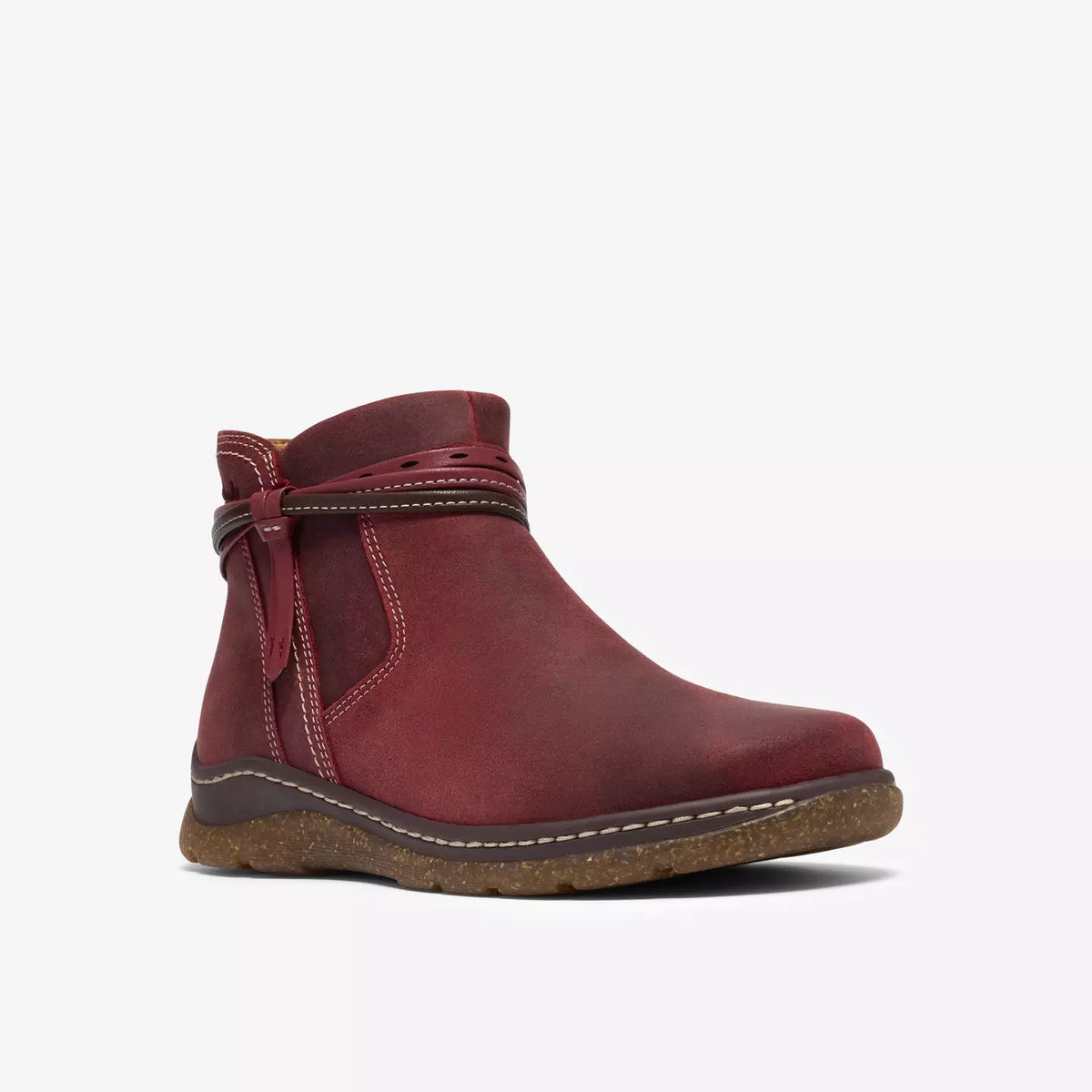 Clarks Women's Orlene Roam Side Zip Boot in Dark Red