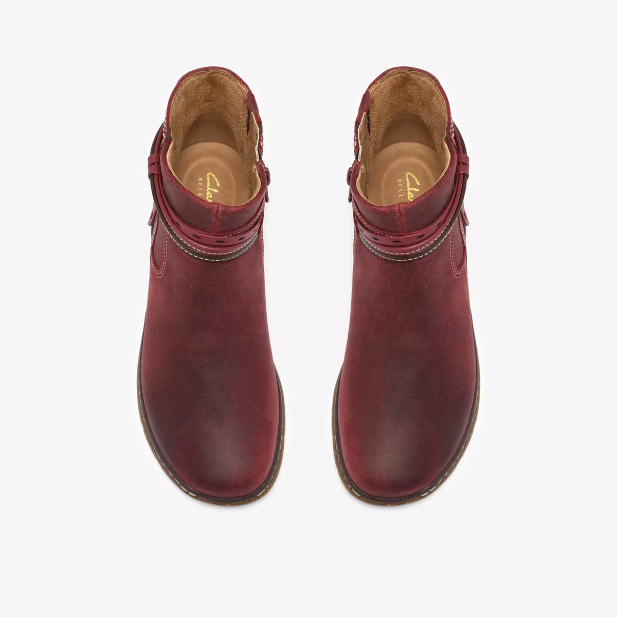 Clarks Women's Orlene Roam Side Zip Boot in Dark Red