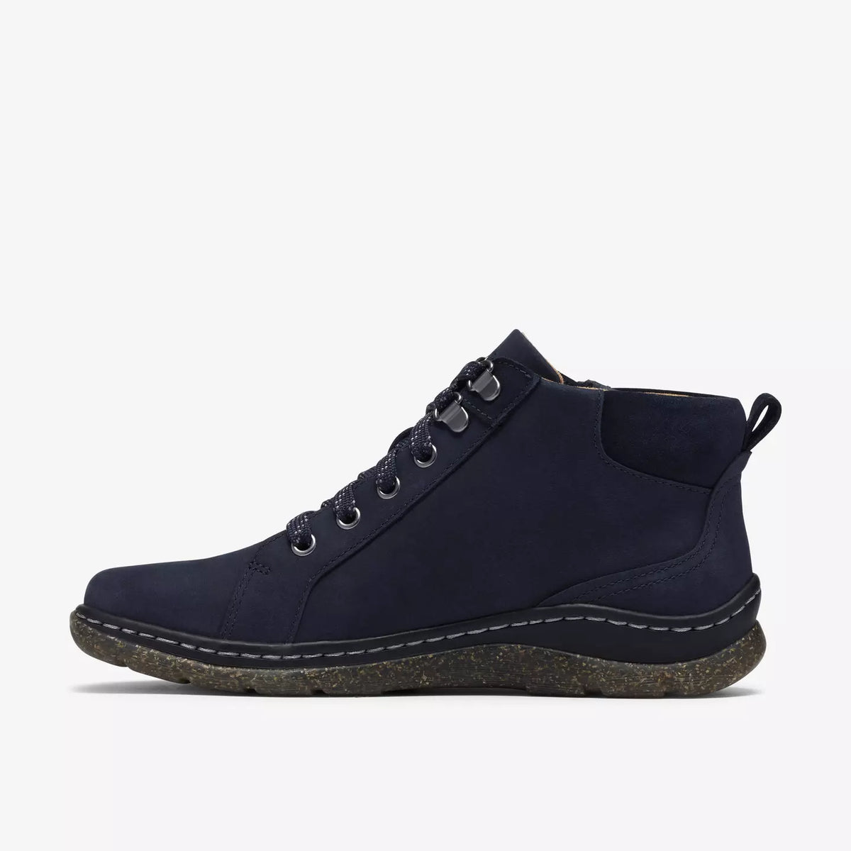 Clarks Women's Orlene Top Side Zip Waterproof Lace Boot in Navy