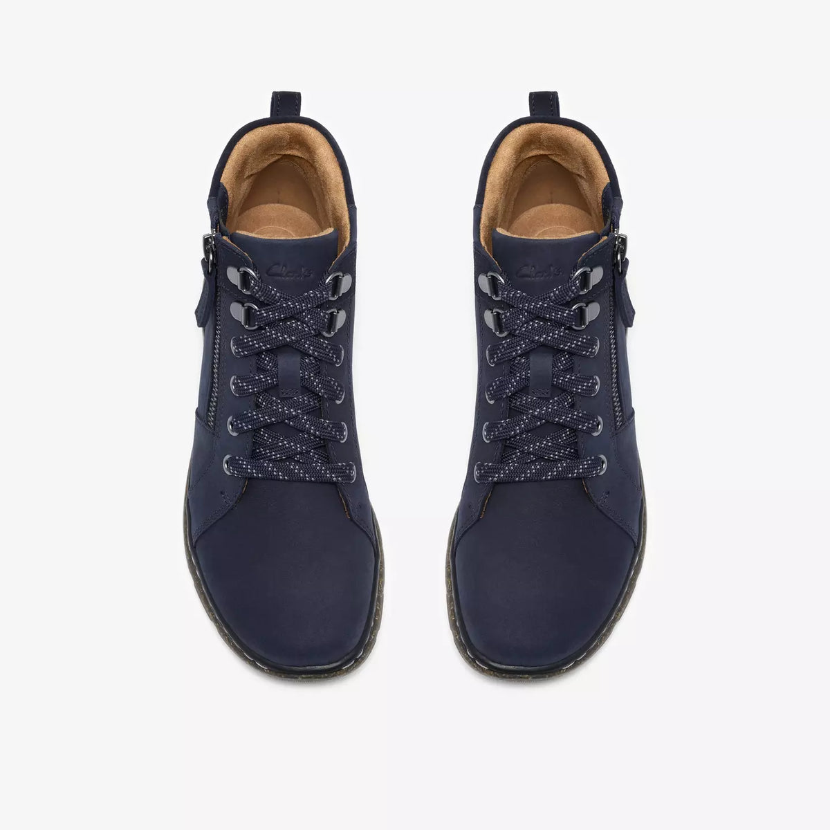 Clarks Women's Orlene Top Side Zip Waterproof Lace Boot in Navy