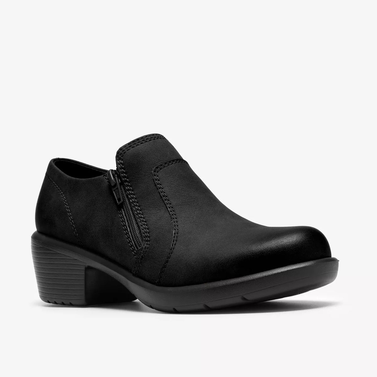 Clarks Women's Kynnzie Zip Heeled Shoe in Black