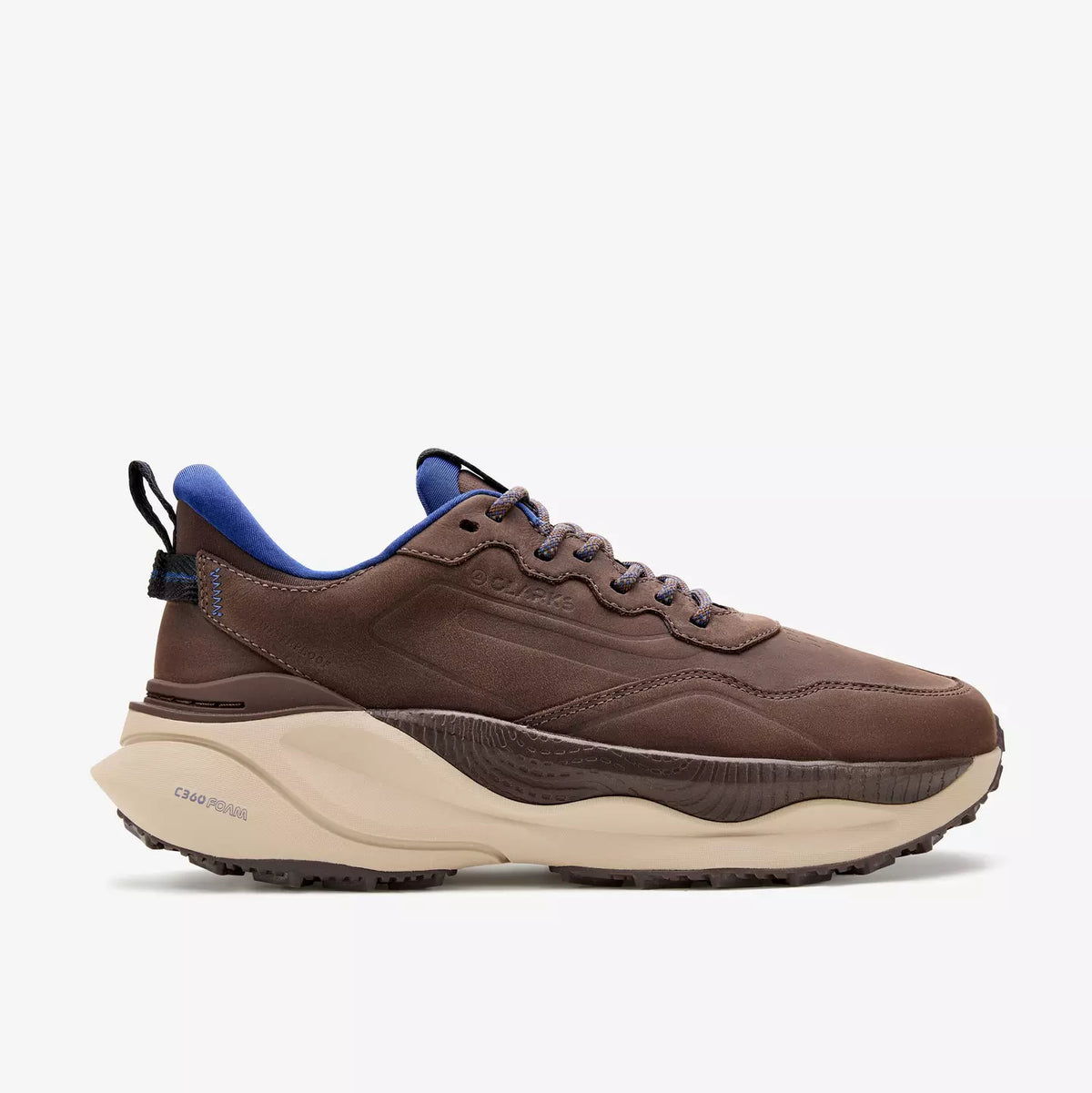 Clarks Women's Pace Trail Lo Waterproof Sneaker in Dark Sand Brown