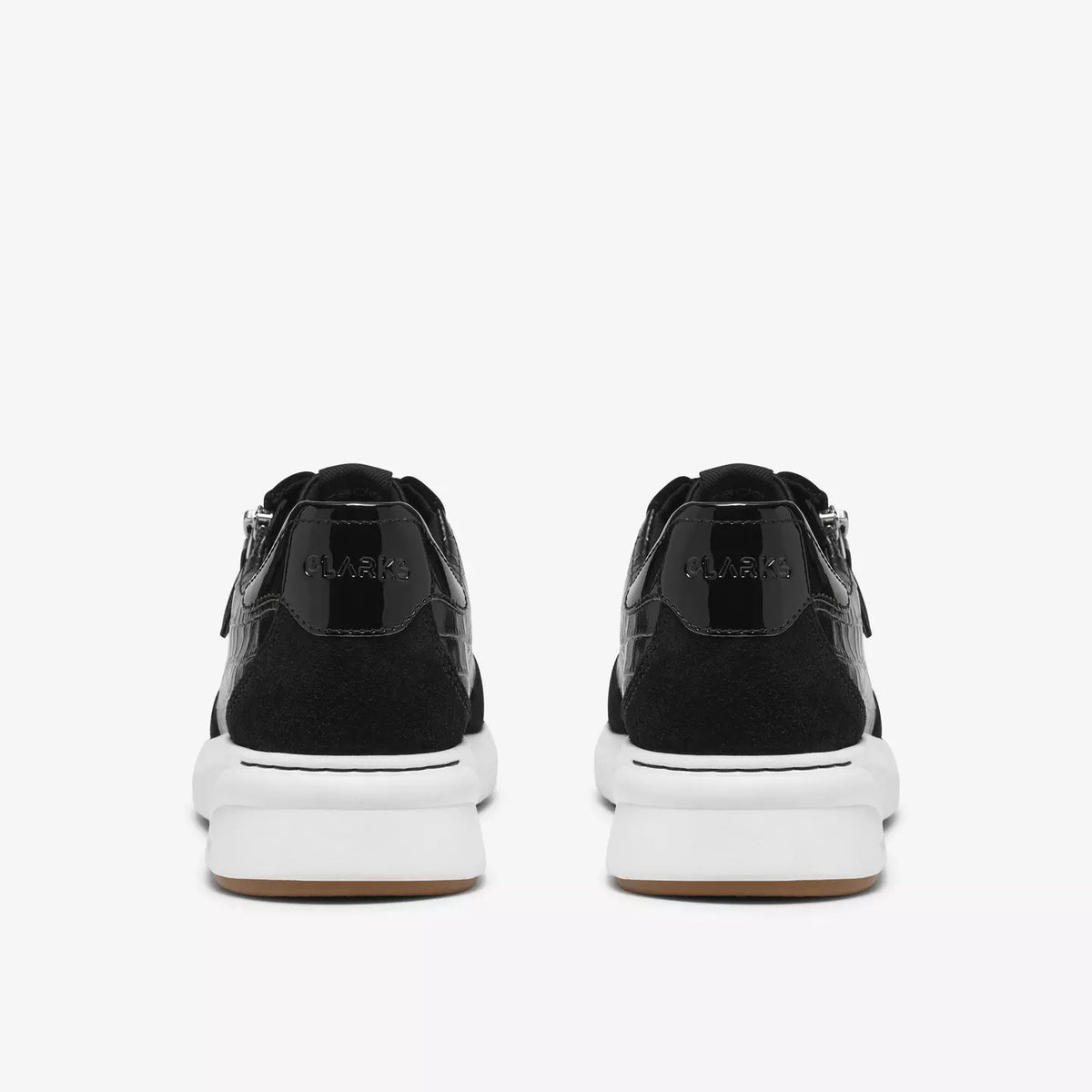 Clarks Women's Code Run Side Zip Lace Sneaker in Black Combination