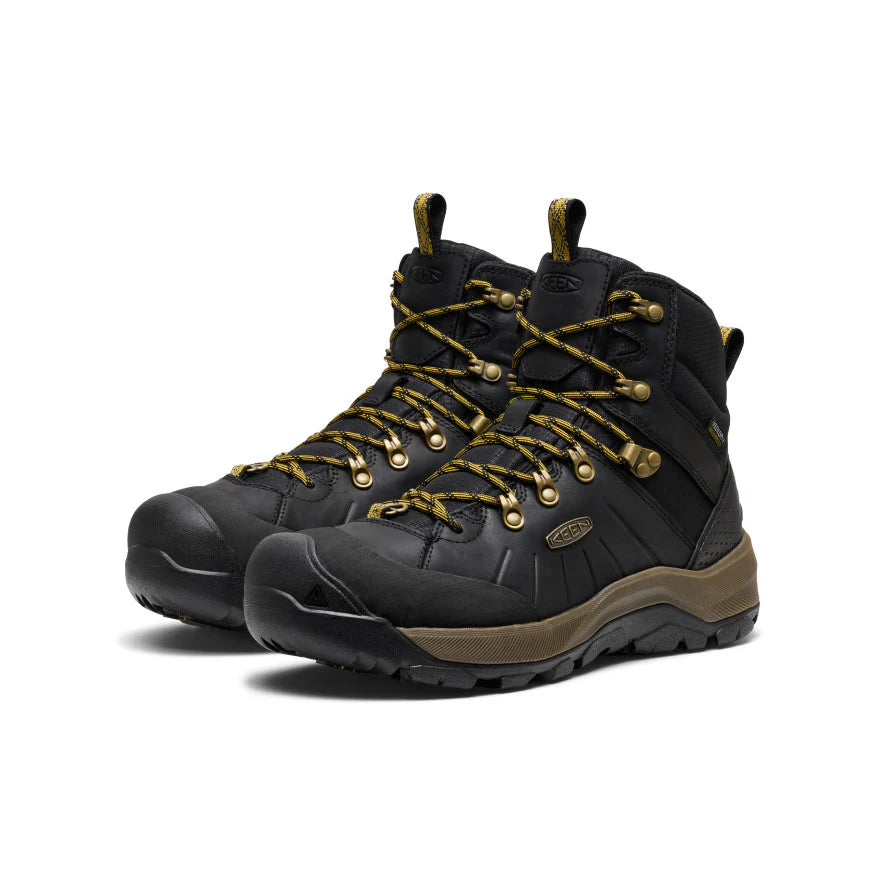 KEEN Men's Revel IV Polar Waterproof Boot in Black/Lemon Curry