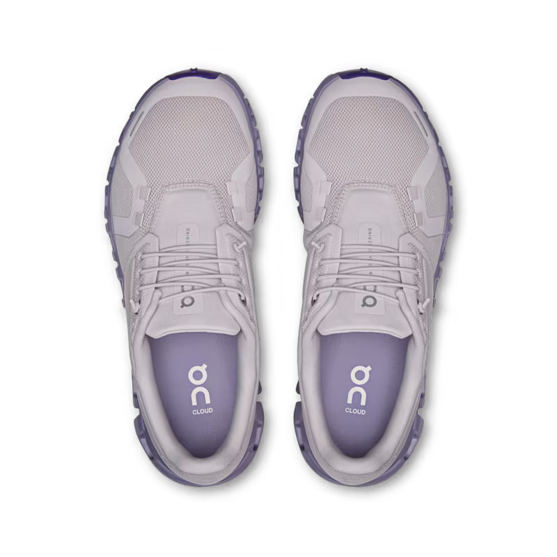 On Women's Cloud 6 Sneaker in Ether/Tyrian