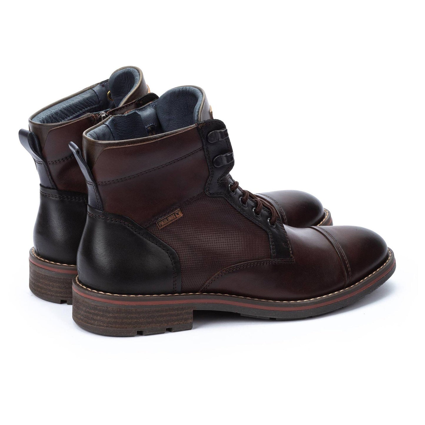 Pikolinos Men's York Side Zip Lace Boot in Olmo Brown