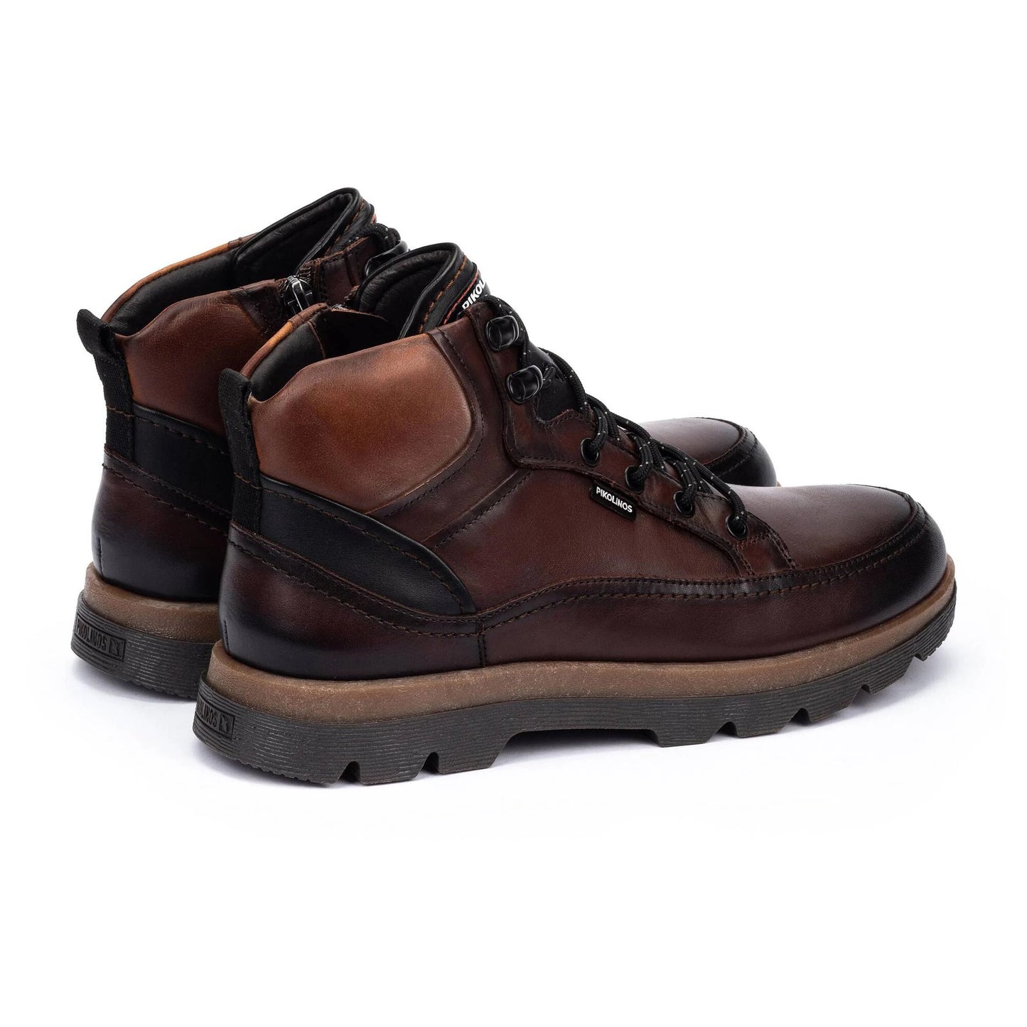 Pikolinos Men's Vigo Side Zip Lace Boot in Olmo Brown