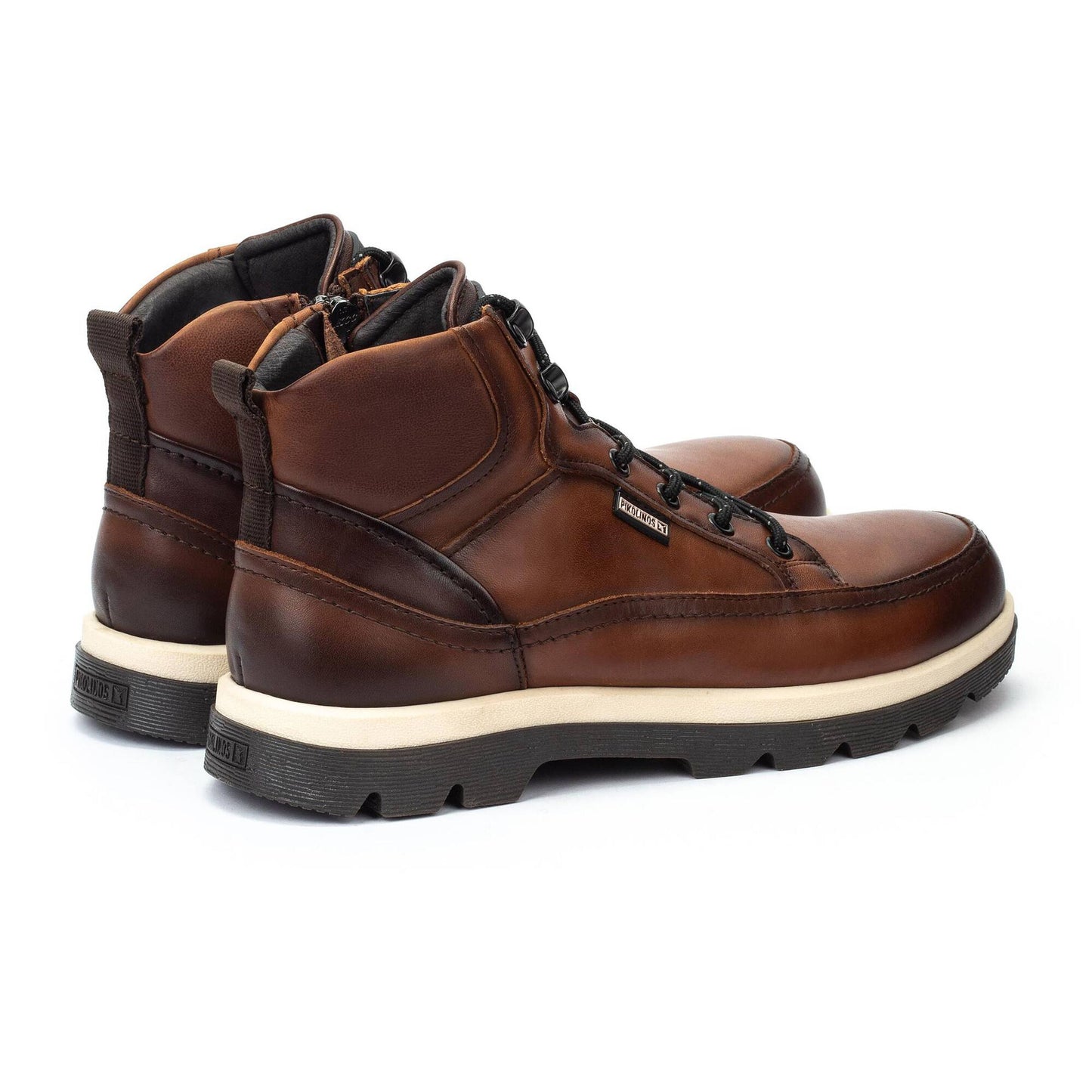 Pikolinos Men's Vigo Side Zip Lace Boot in Cuero Dark Tan