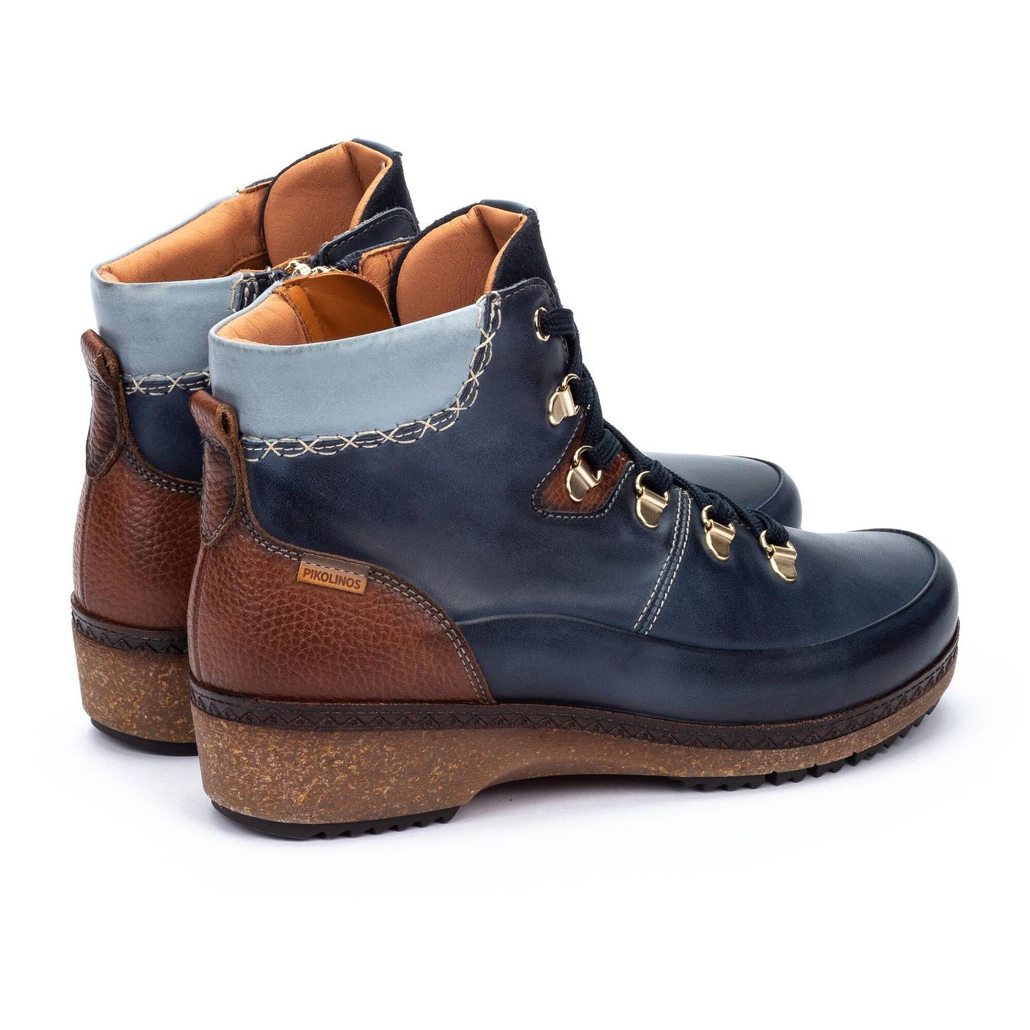 Pikolinos Women's Granada Side Zip Lace Boot in Blue