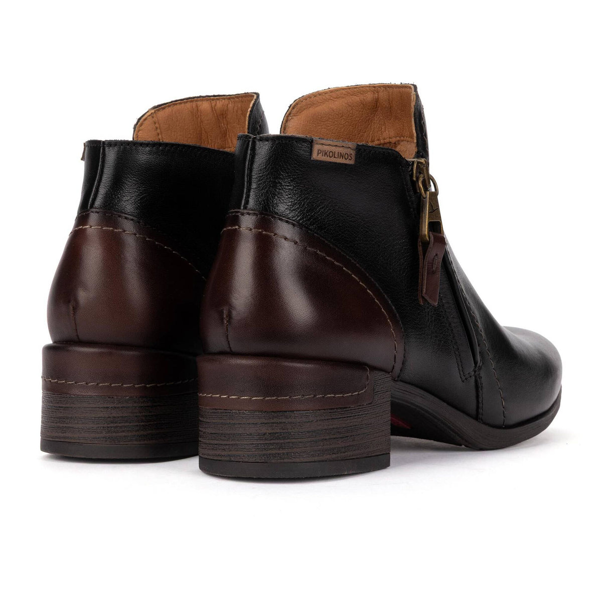 Pikolinos Women's Malaga Low Side Zip Heeled Boot in Black