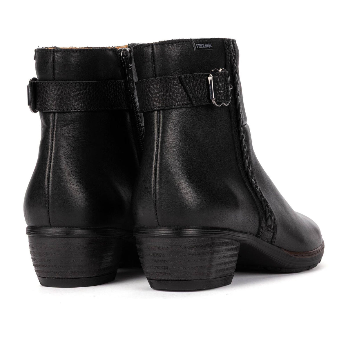 Pikolinos Women's Utiel Low Side Zip Heeled Boot in Black