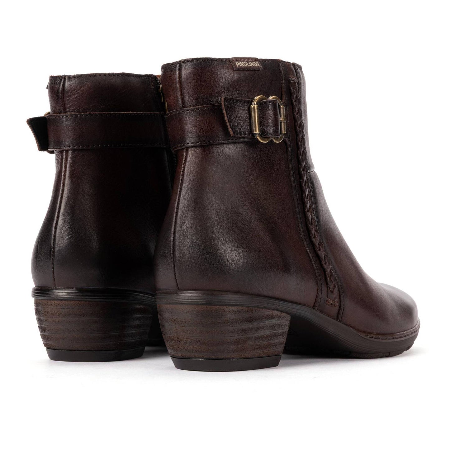 Pikolinos Women's Utiel Low Side Zip Heeled Boot in Caoba