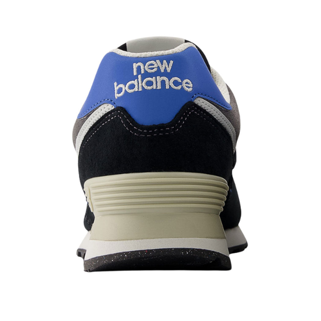 New Balance Men's 574 Sneaker in Black with Blue Agate