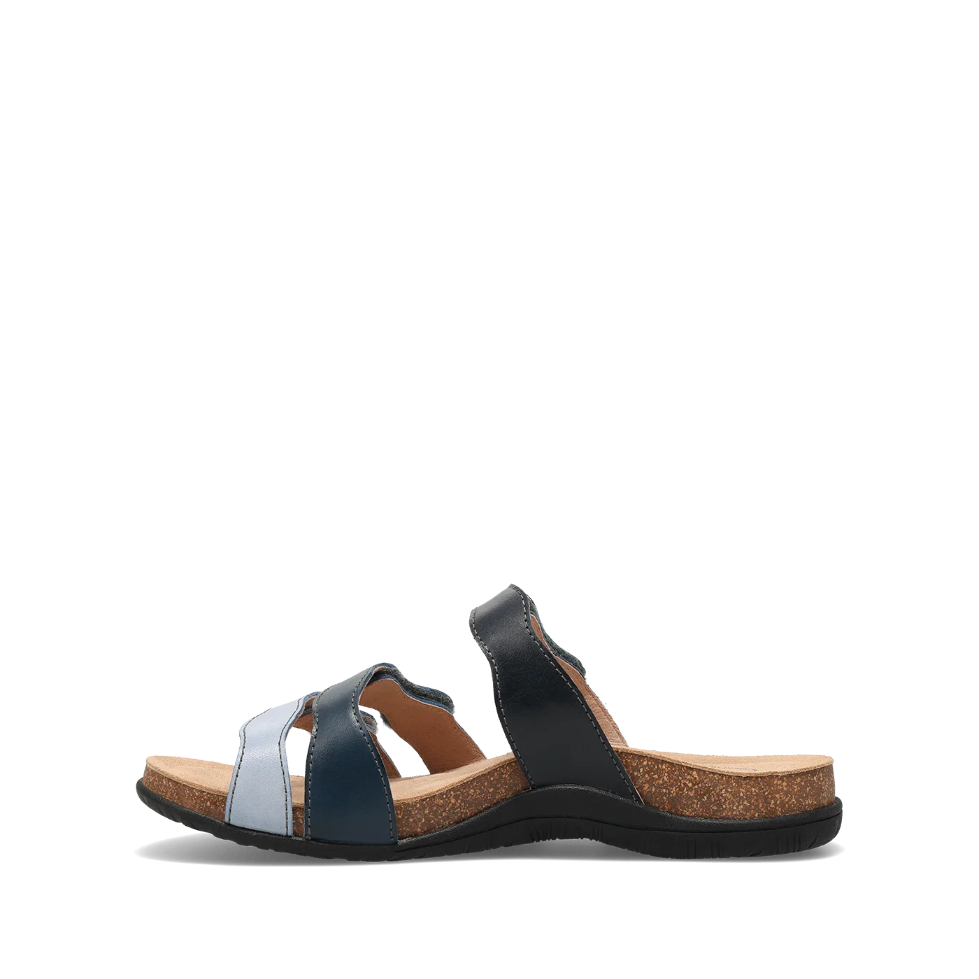 Taos Women's Scribble Slip On Slide Sandal in Blue Multi