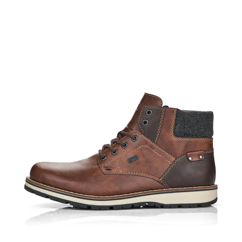 Rieker Men's Ronnie 25 Waterproof Lace Boot in Brown