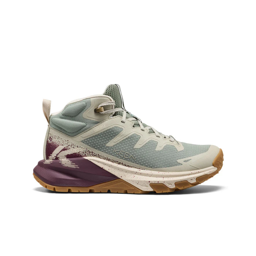 KEEN Women's Targhee Apex Mid Waterproof Hiking Boot in Lily Pad/Fig