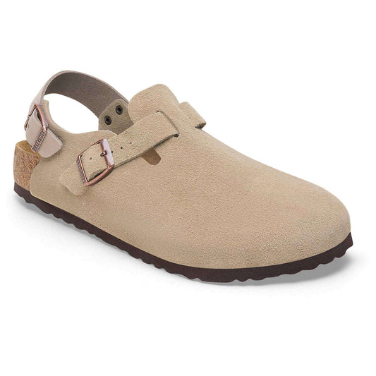 Birkenstock Women's Tokio Suede Leather Clog in Taupe