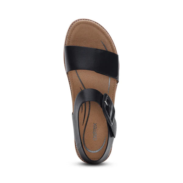 Aetrex Women's Claire Quarter Strap Sandal in Black