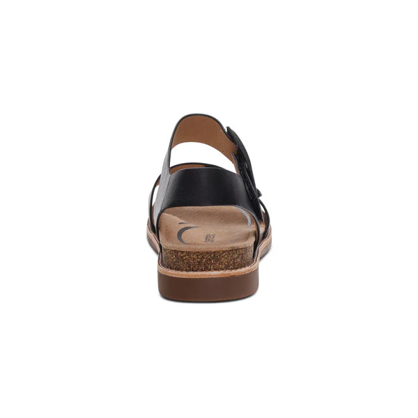 Aetrex Women's Claire Quarter Strap Sandal in Black