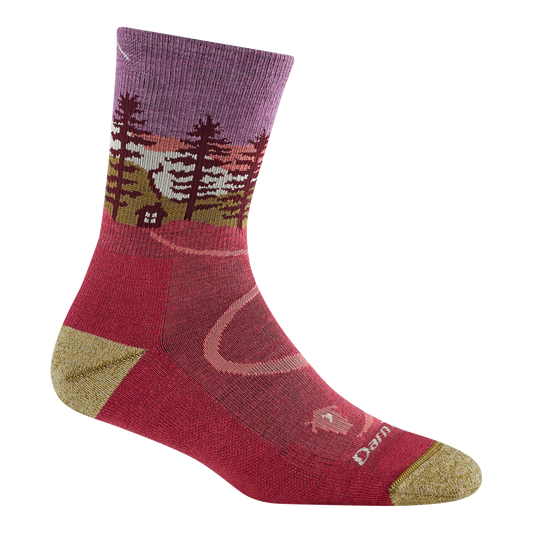 Darn Tough Women's Northwoods Micro Crew Midweight Hiking Socks in Cranberry