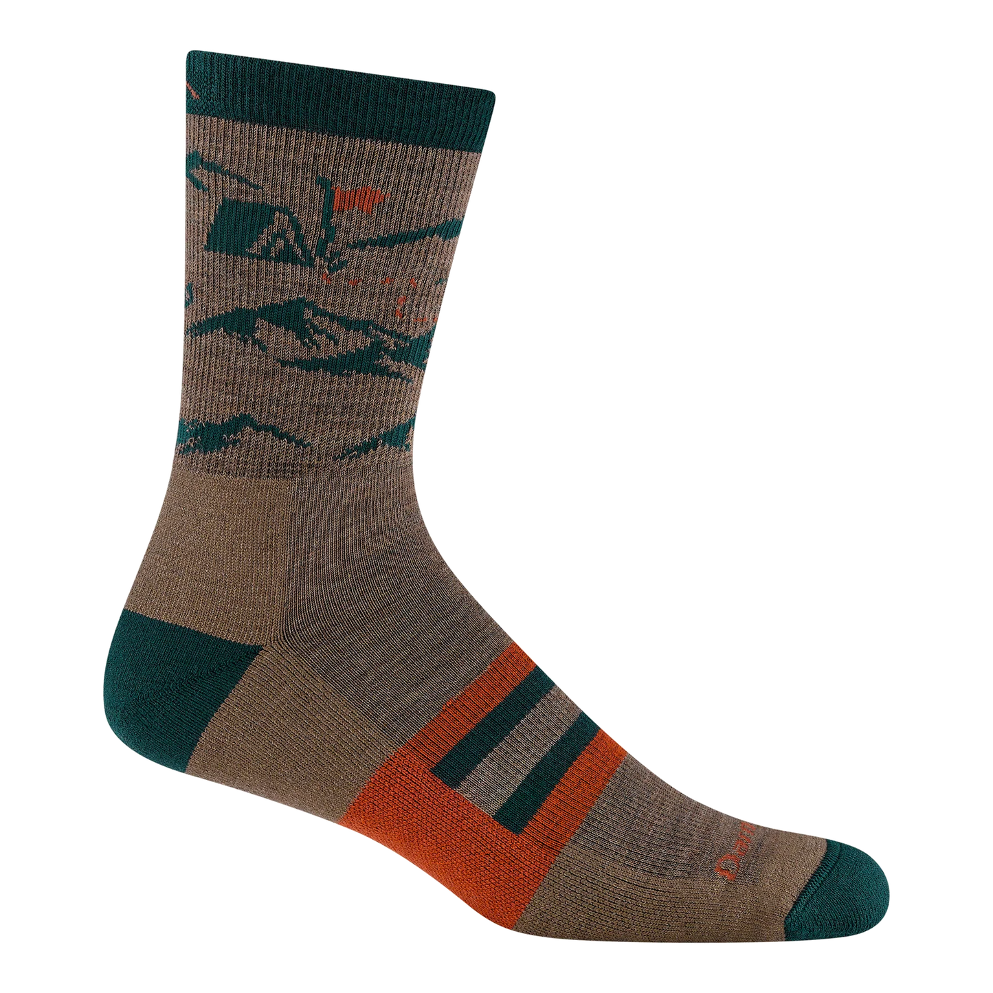 Darn Tough Men's Hike Hike Hut Micro Crew Midweight Hiking Socks in Bark