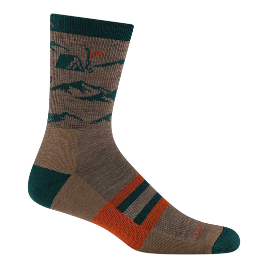Darn Tough Men's Hike Hike Hut Micro Crew Midweight Hiking Socks in Bark