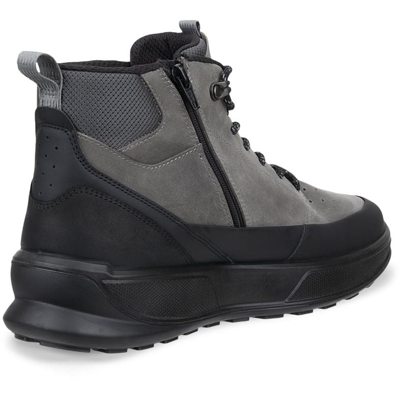 Ecco Men's Byway 2.0 Waterproof Side Zip Lace Boot in Black/Steel