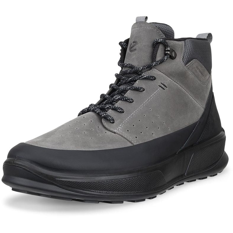 Ecco Men's Byway 2.0 Waterproof Side Zip Lace Boot in Black/Steel