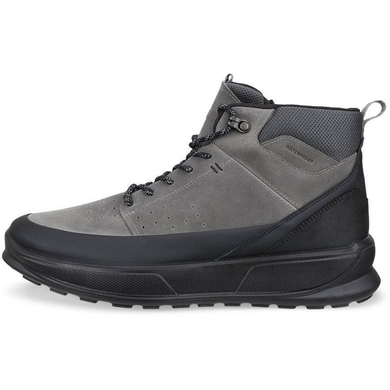 Ecco Men's Byway 2.0 Waterproof Side Zip Lace Boot in Black/Steel