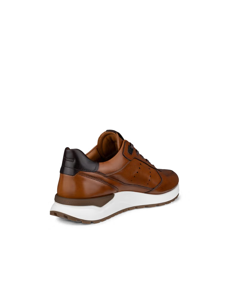 ECCO Men's Astir Neo Leather Sneaker in Brown Saddle/Cocoa