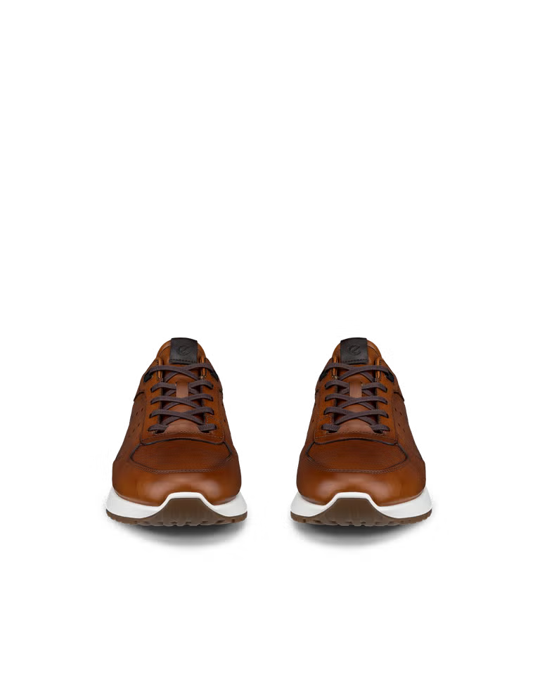 ECCO Men's Astir Neo Leather Sneaker in Brown Saddle/Cocoa