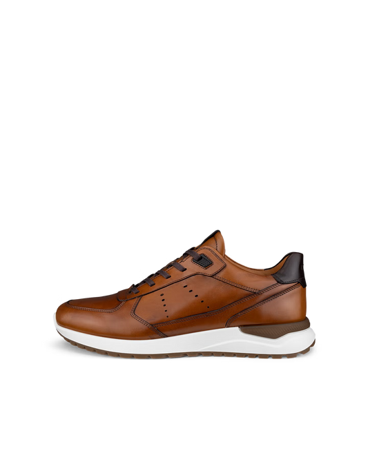 ECCO Men's Astir Neo Leather Sneaker in Brown Saddle/Cocoa