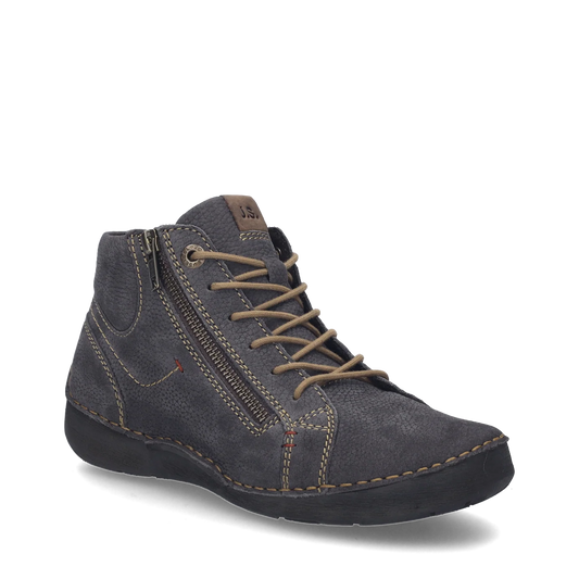 Josef Seibel Women's Fergey 67 Side Zip Lace Boot in Titan