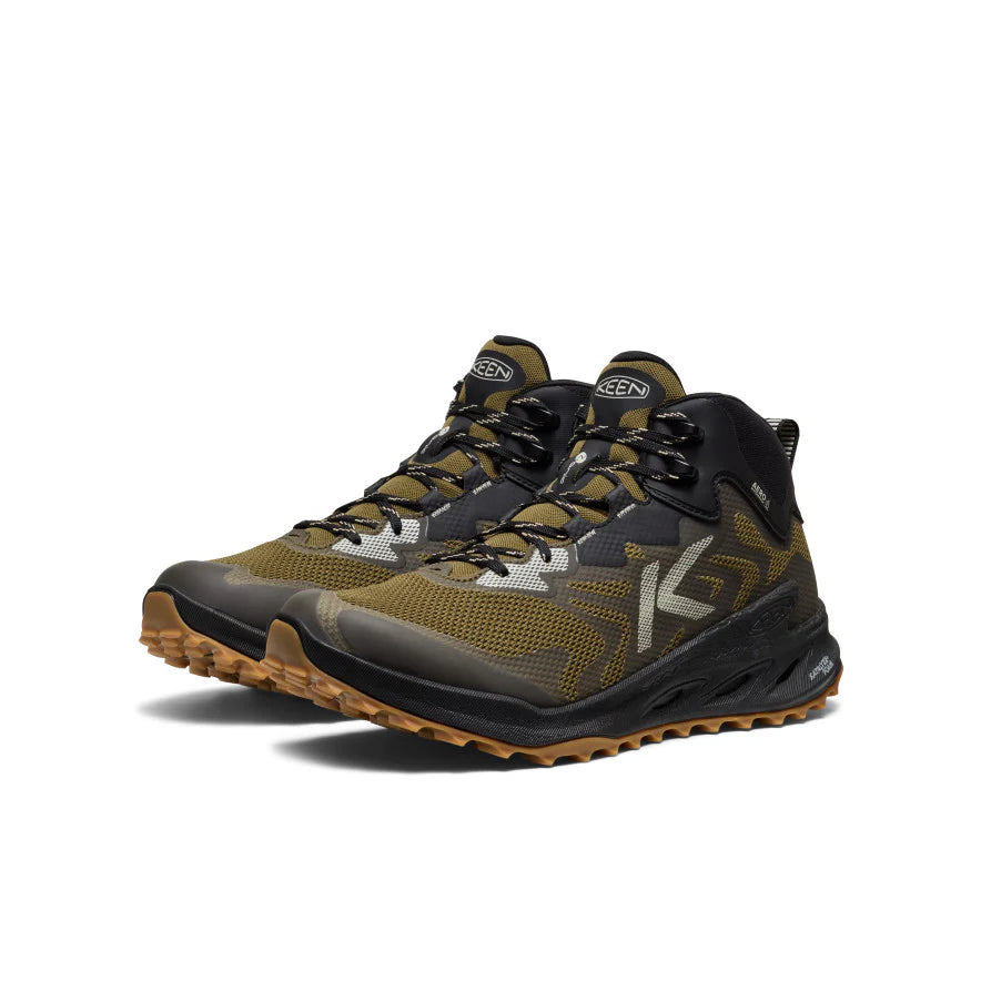 KEEN Men's Zionic NXT Waterproof Hiking Boot in Dark Olive/Black