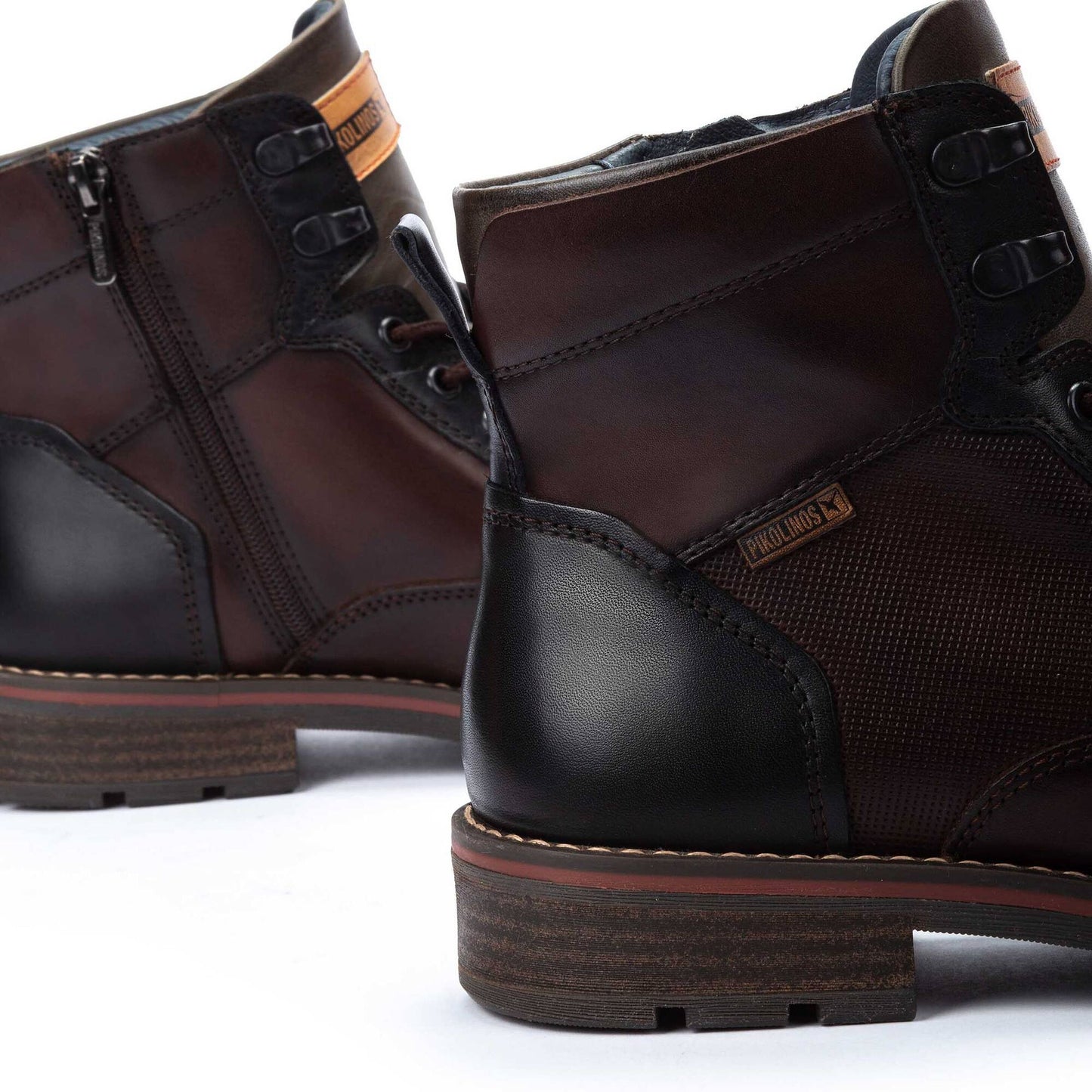 Pikolinos Men's York Side Zip Lace Boot in Olmo Brown