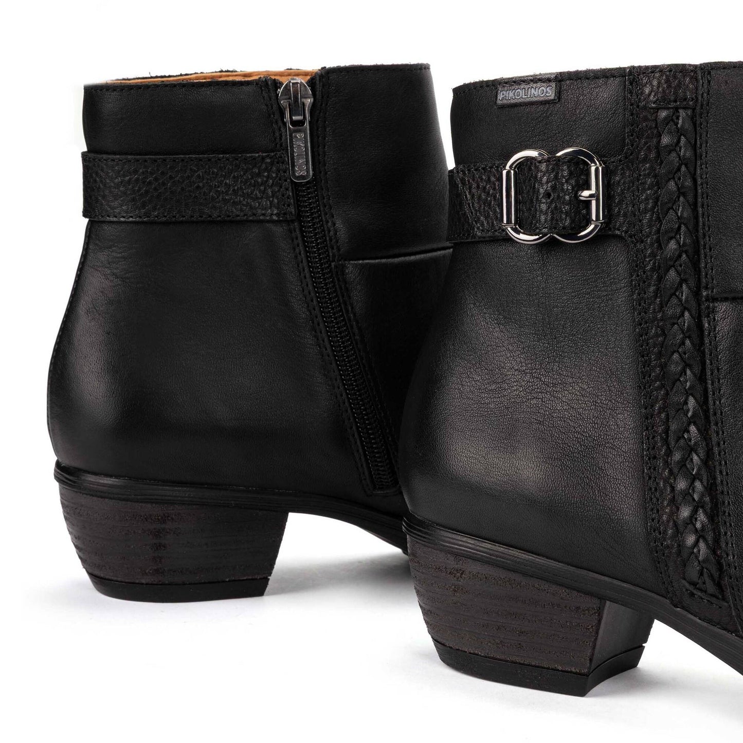 Pikolinos Women's Utiel Low Side Zip Heeled Boot in Black