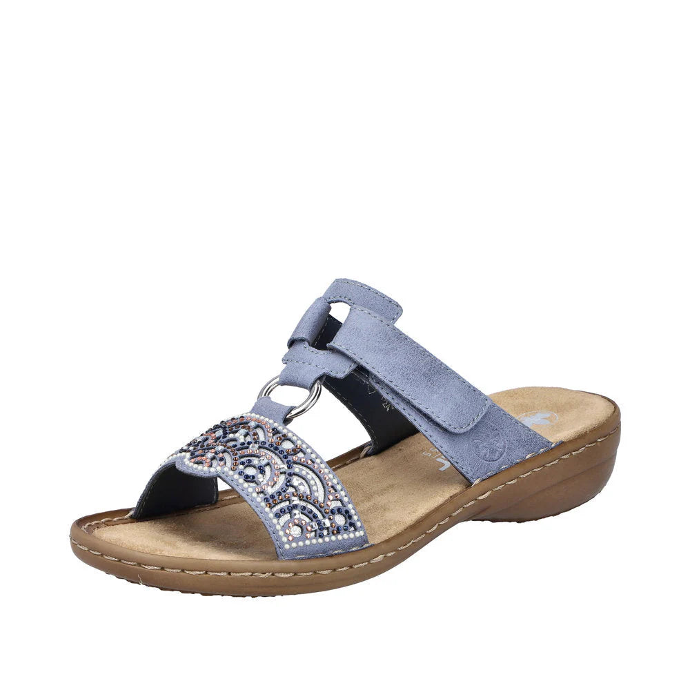 Rieker Women's Regina K2 Slide Sandal in Blue