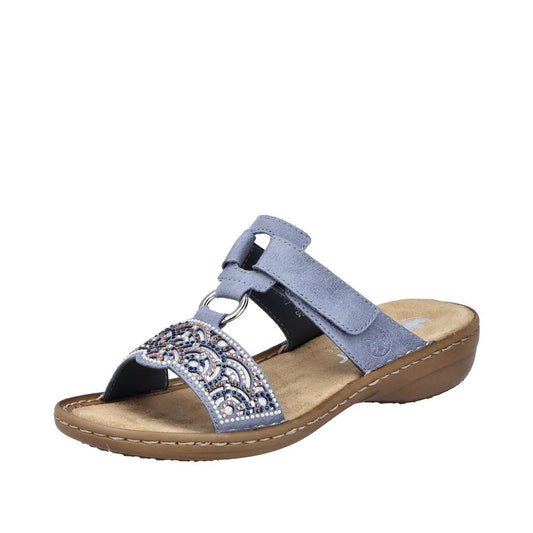 Rieker Women's Regina K2 Slide Sandal in Blue