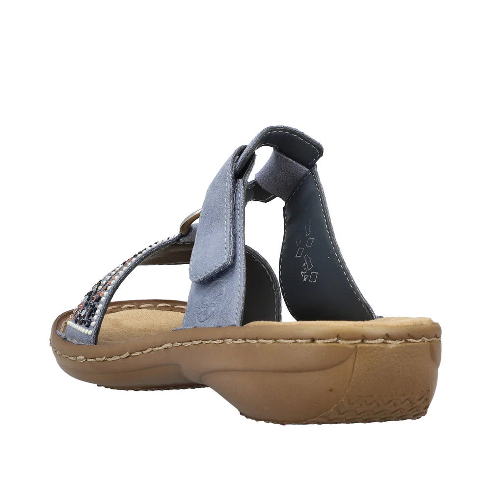Rieker Women's Regina K2 Slide Sandal in Blue