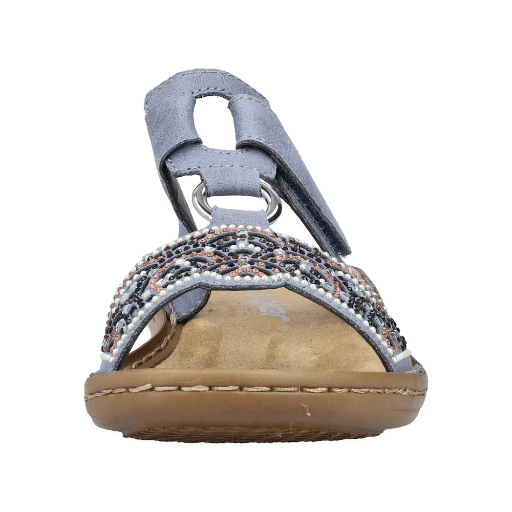 Rieker Women's Regina K2 Slide Sandal in Blue