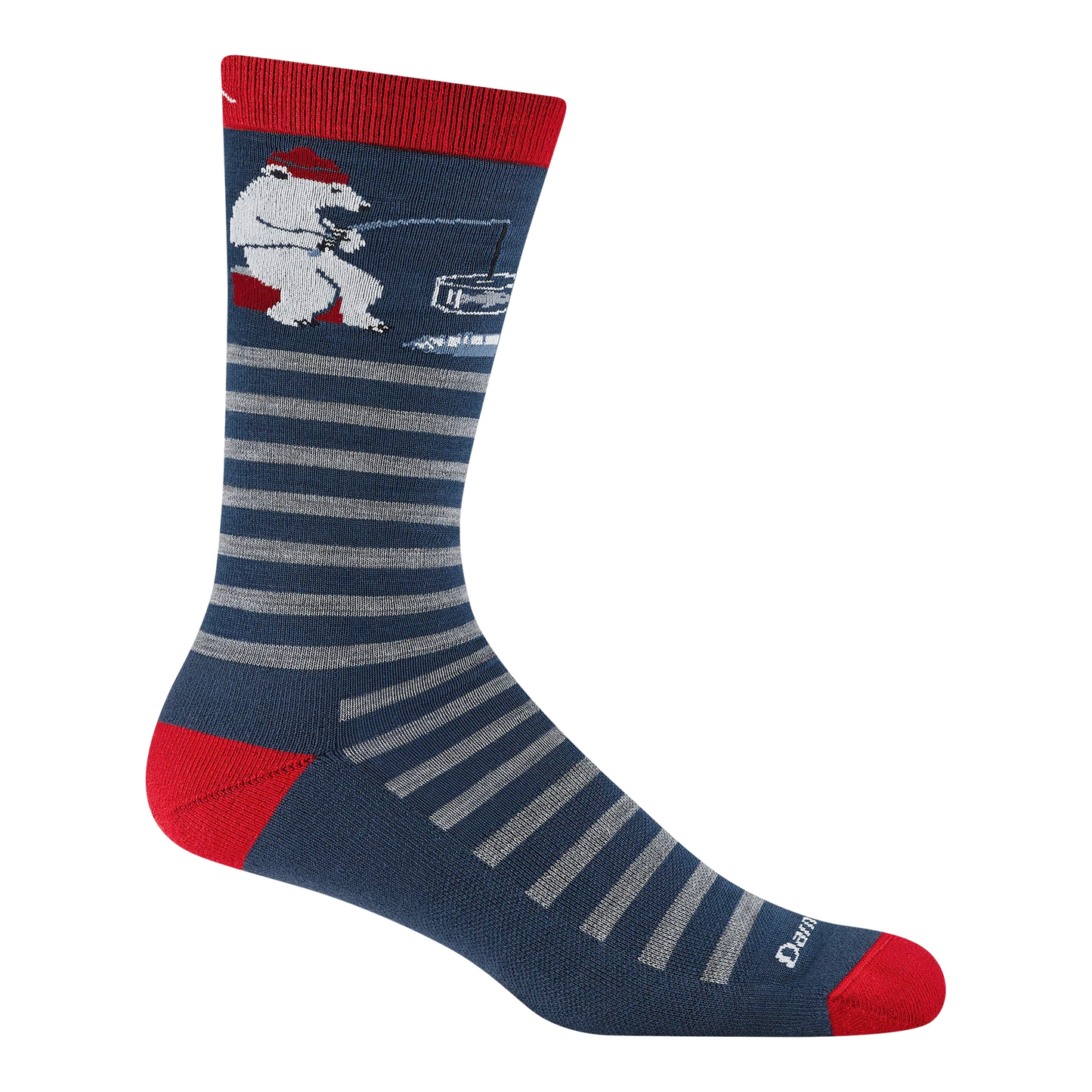 Darn Tough Men's Wild Life Crew Lightweight Lifestyle Socks in Polar Bear Lake