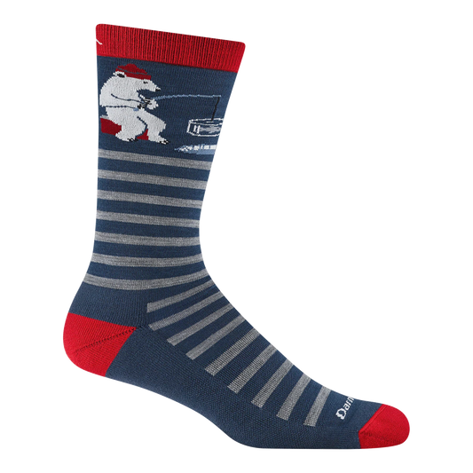 Darn Tough Men's Wild Life Crew Lightweight Lifestyle Socks in Polar Bear Lake
