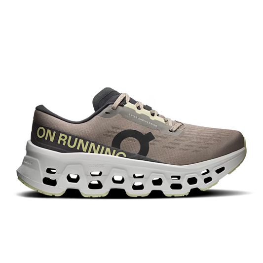 On Women's Cloudmonster 3 Sneaker in Cinder/Ivory