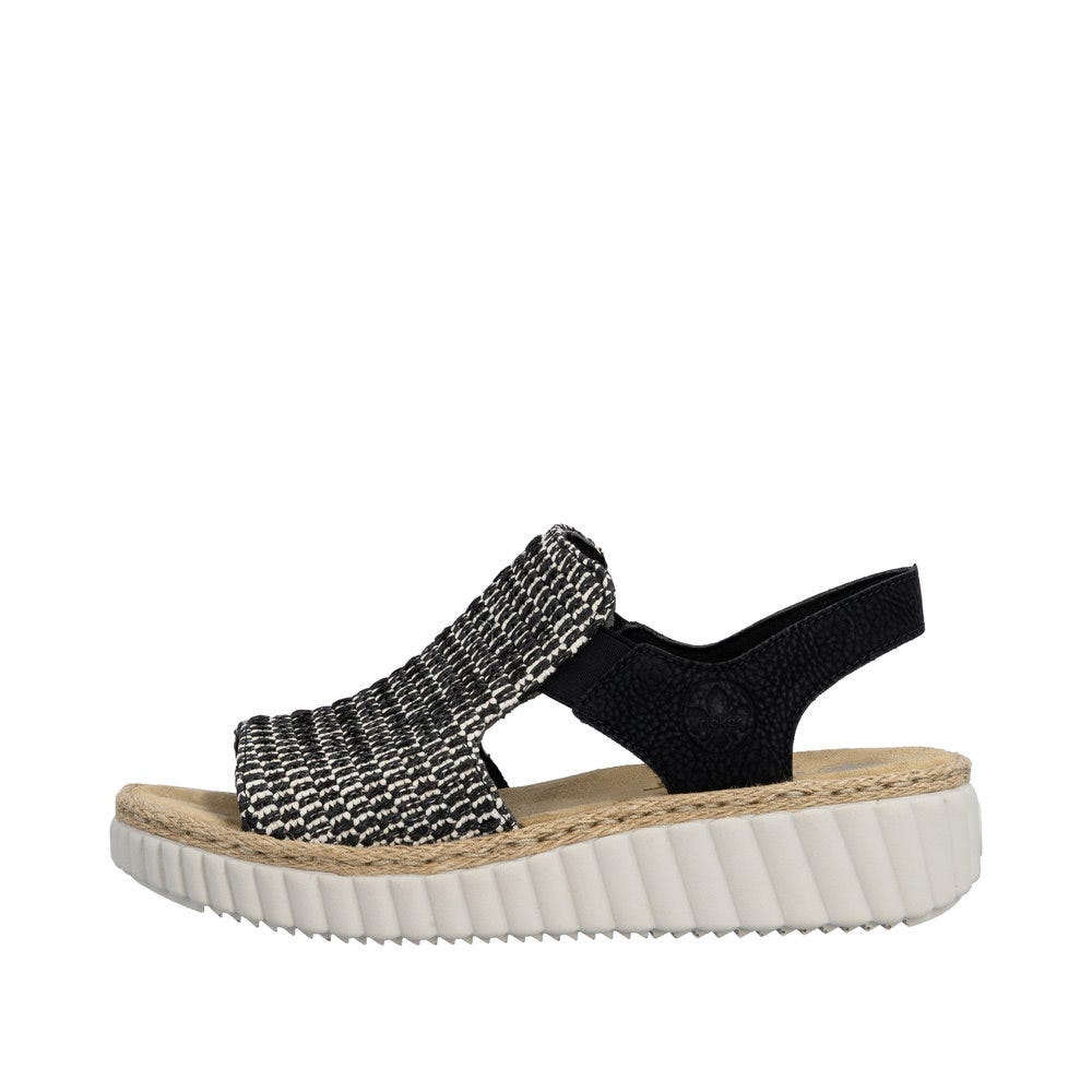 Rieker Women's Rachel 76 Sandal in Black Multi