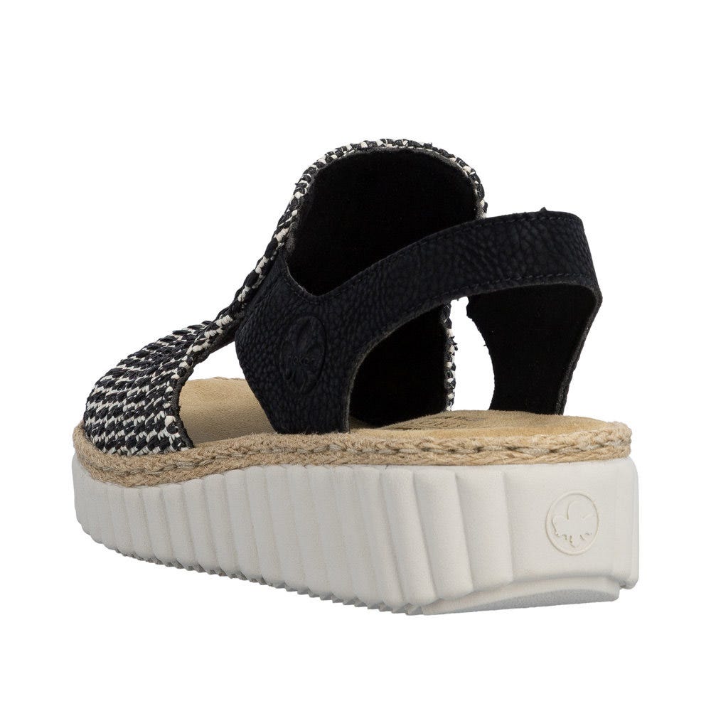 Rieker Women's Rachel 76 Sandal in Black Multi
