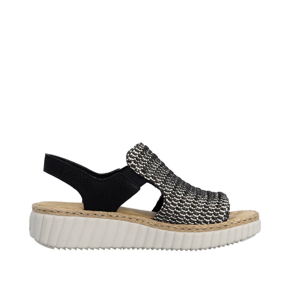 Rieker Women's Rachel 76 Sandal in Black Multi