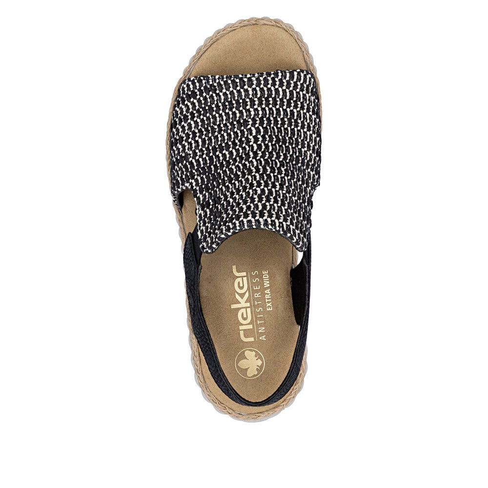 Rieker Women's Rachel 76 Sandal in Black Multi