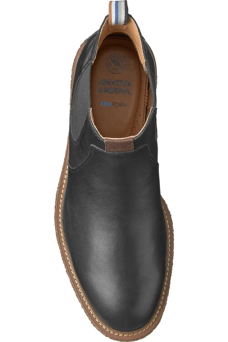 Johnston & Murphy Men's Clint Chelsea Boot in Black Full-Grain Leather