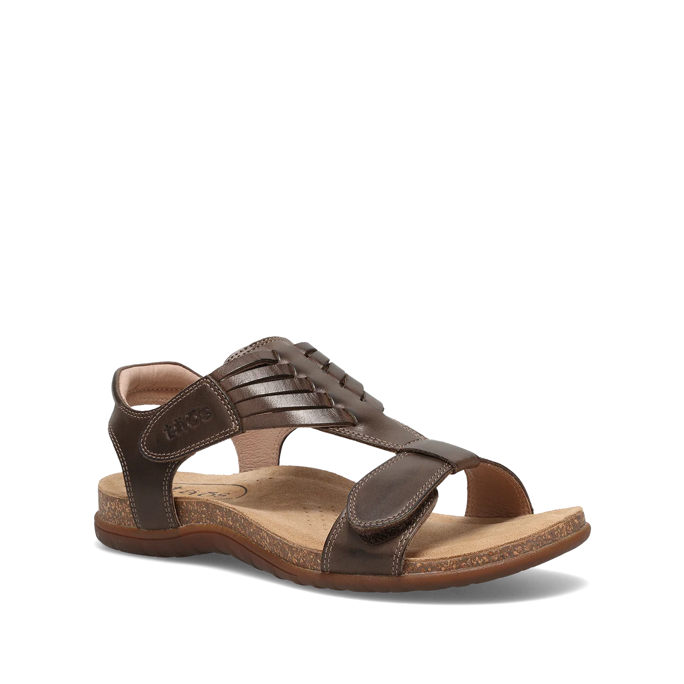 Taos Women's Wonderful Woven Leather Sandal in Mocha